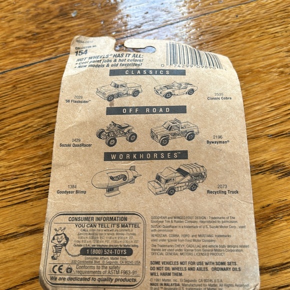 Mattel Hot Wheels ‘59 Cadillac convertible.  Package dates 1991.  Die Cast Metal - Picture 5 of 5